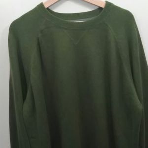 L.L. Bean XXL Green Cotton/Cashmere Crewneck Sweater